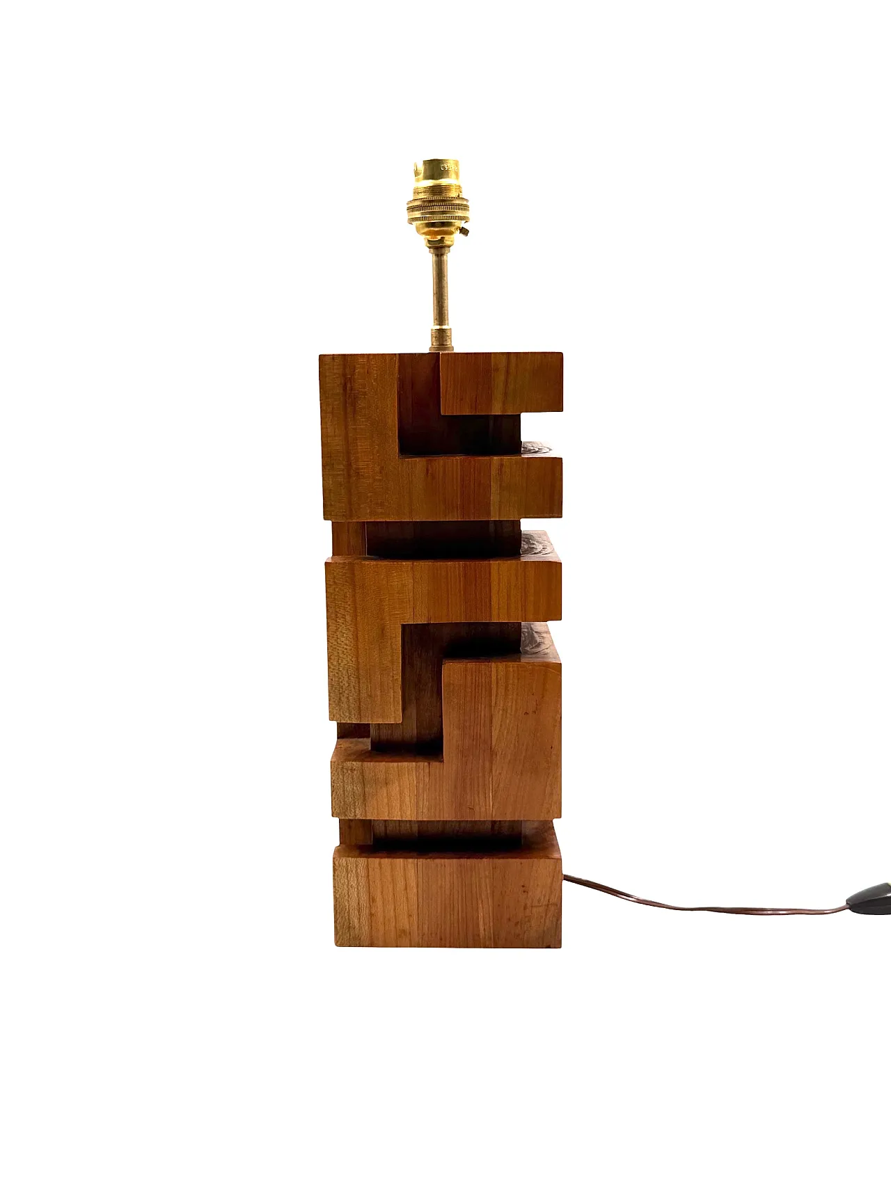 Hollywood Regency wooden table lamp, France 1970 10