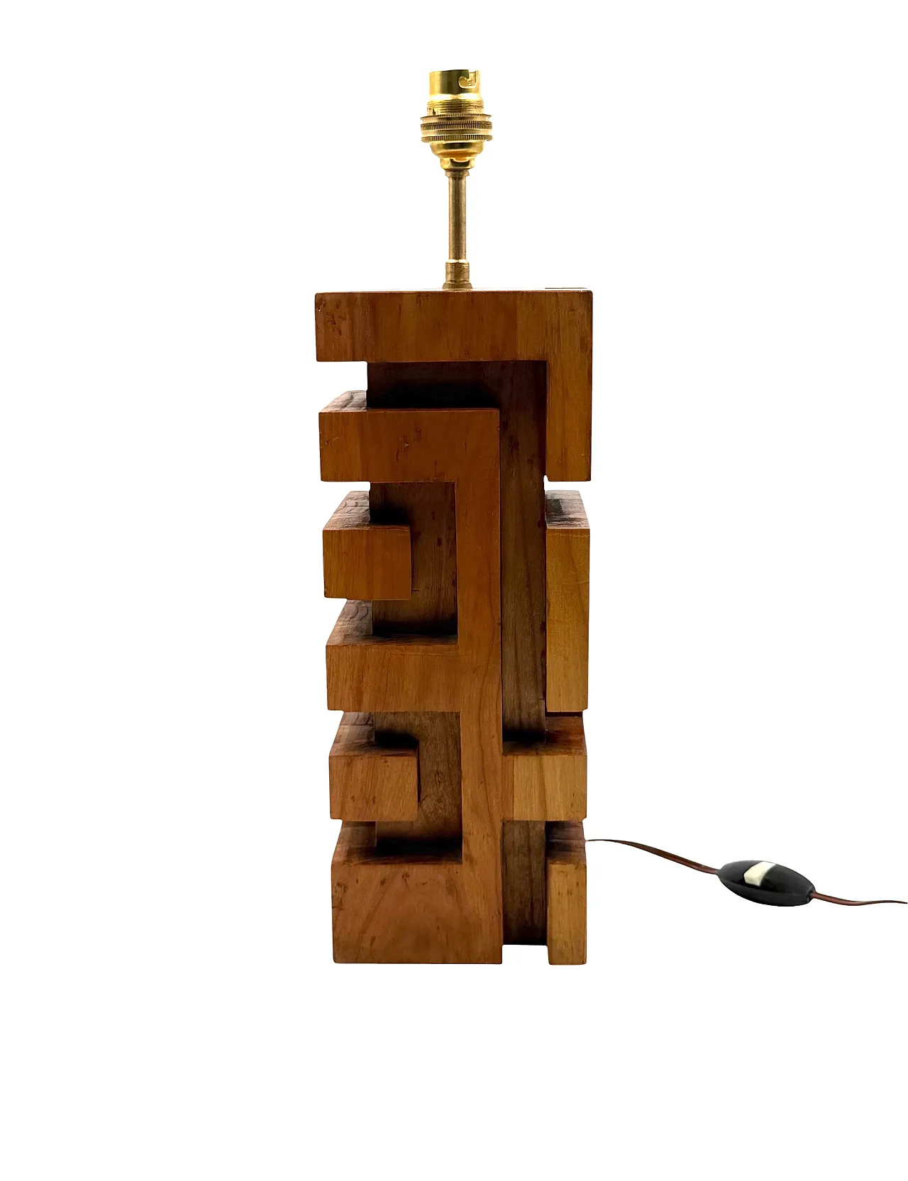 Hollywood Regency wooden table lamp, France 1970 11