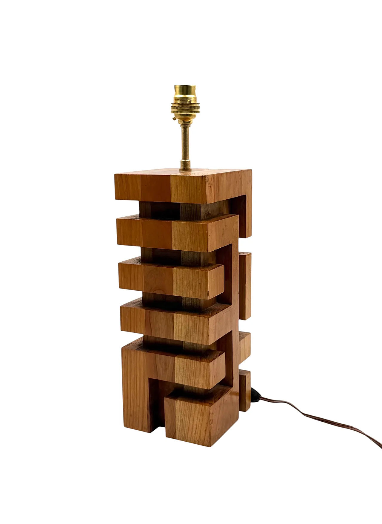 Hollywood Regency wooden table lamp, France 1970 12