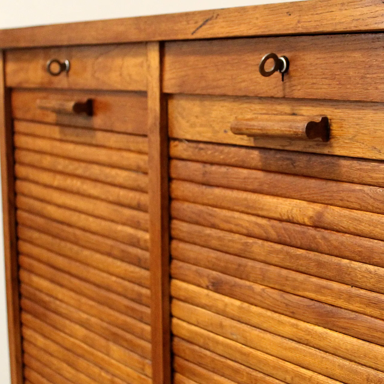 Filing cabinet with oak archive filing shutter, early 1900s 9