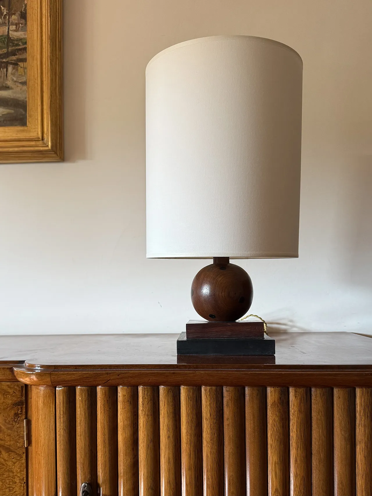Art Deco wooden table lamp, France, circa 1930s 2