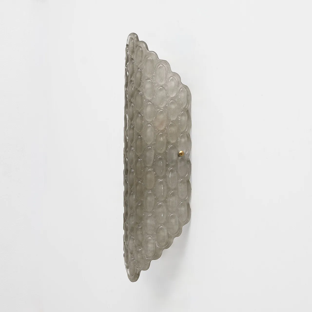 Pair of wall sconces in smoked Murano glass with relief, 2000s 2