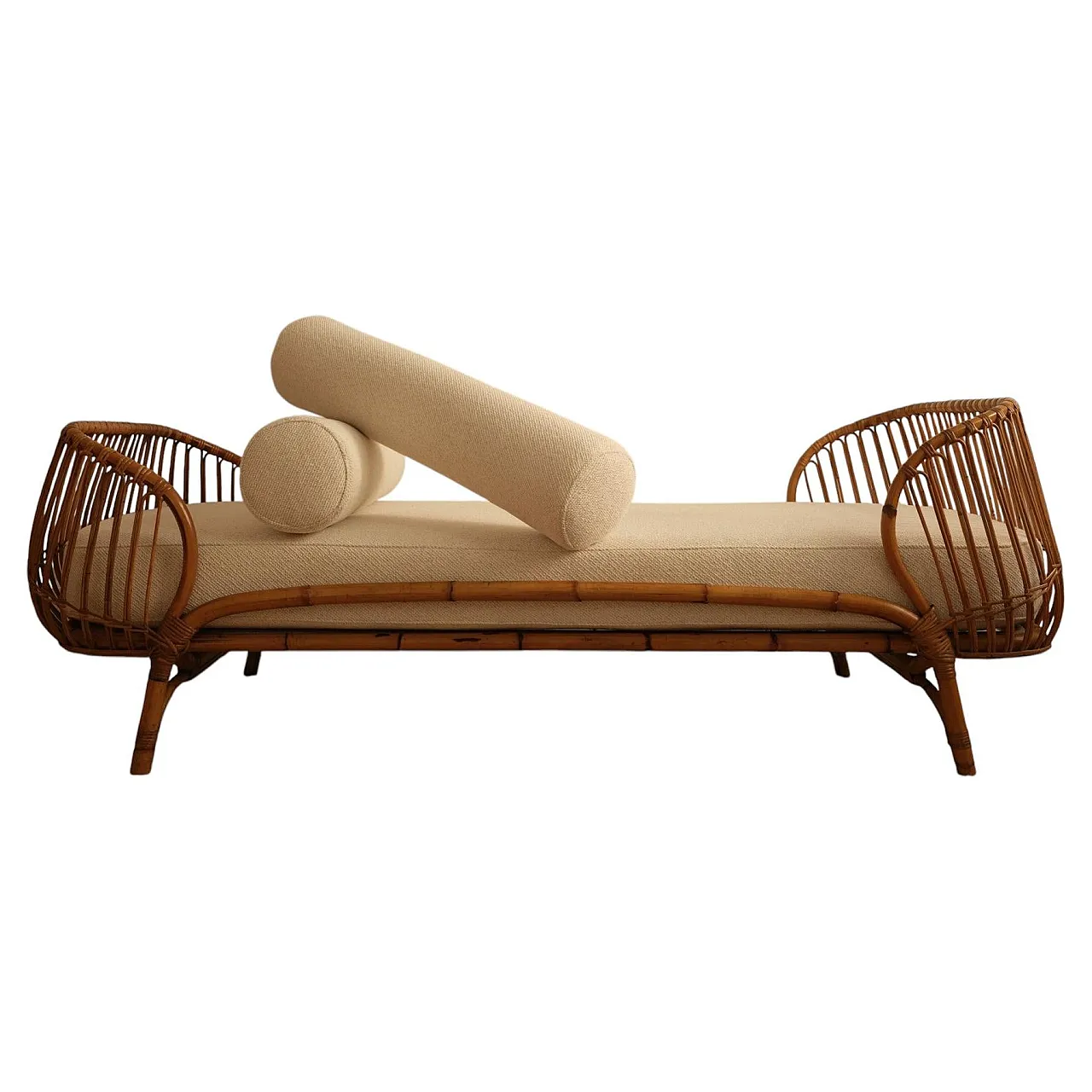 Daybed in bamboo and wicker, 1960s 1