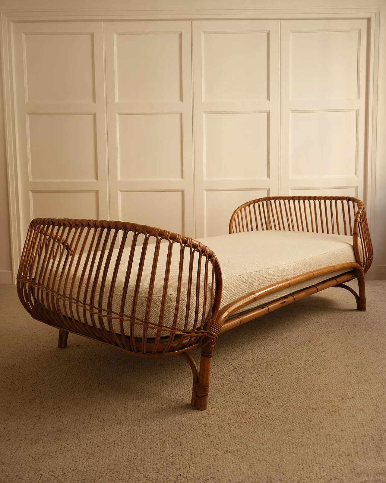 Daybed in bamboo and wicker, 1960s 5