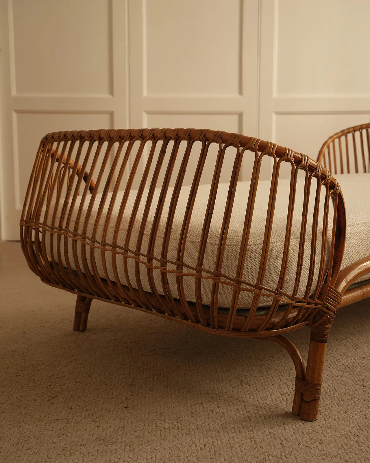 Daybed in bamboo and wicker, 1960s 6
