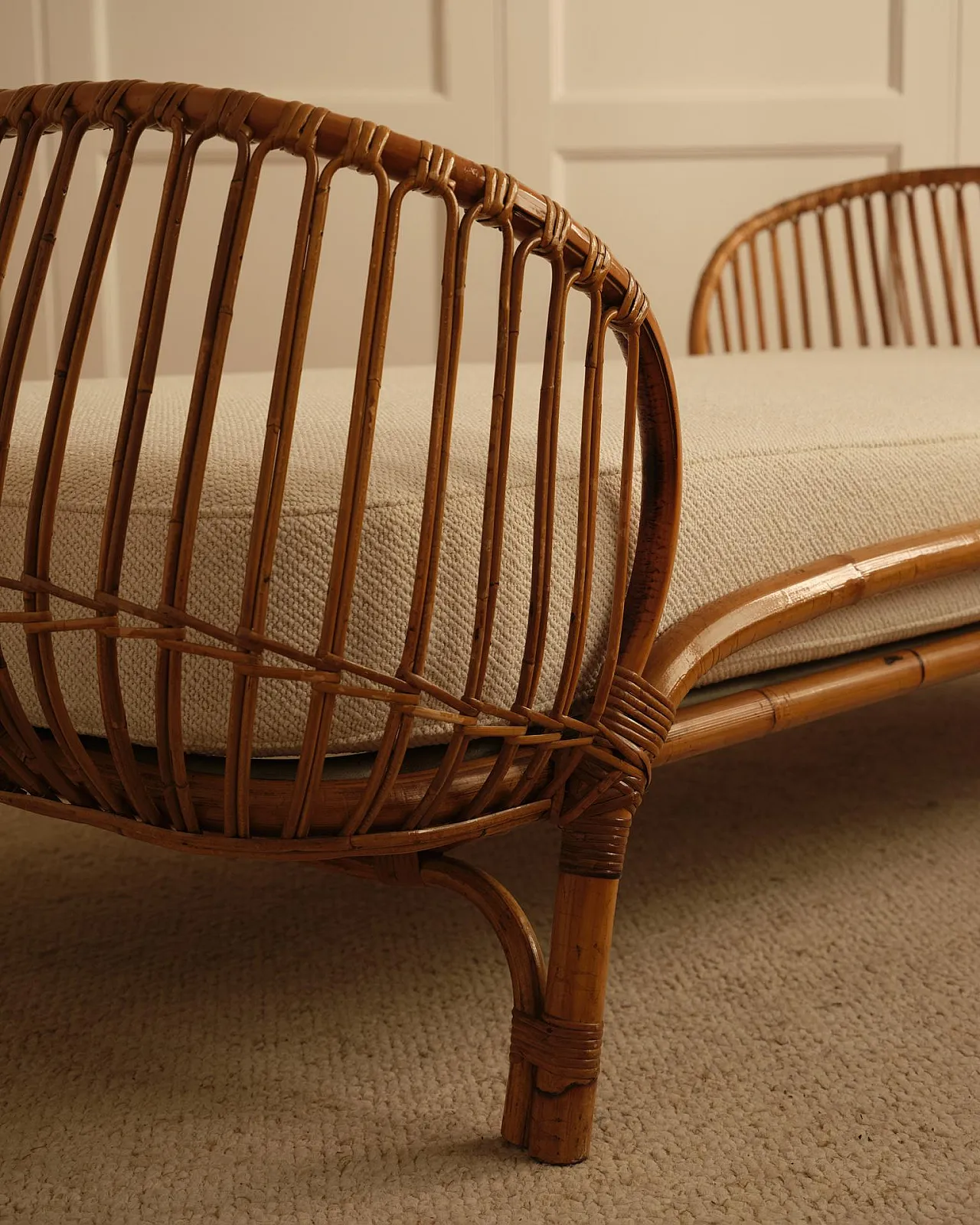 Daybed in bamboo and wicker, 1960s 7