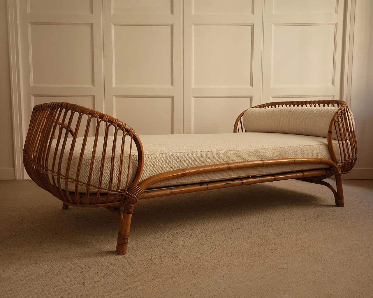 Daybed in bamboo and wicker, 1960s 8