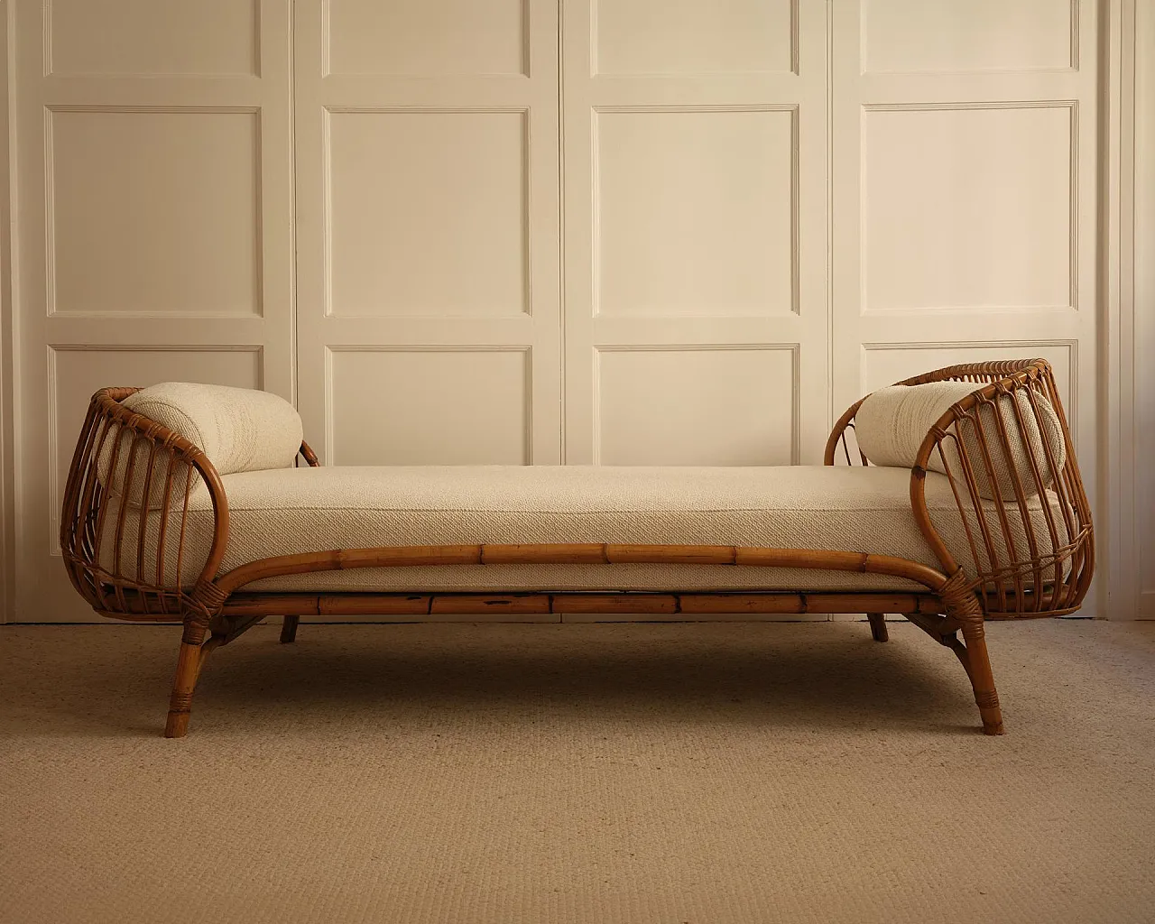 Daybed in bamboo and wicker, 1960s 9