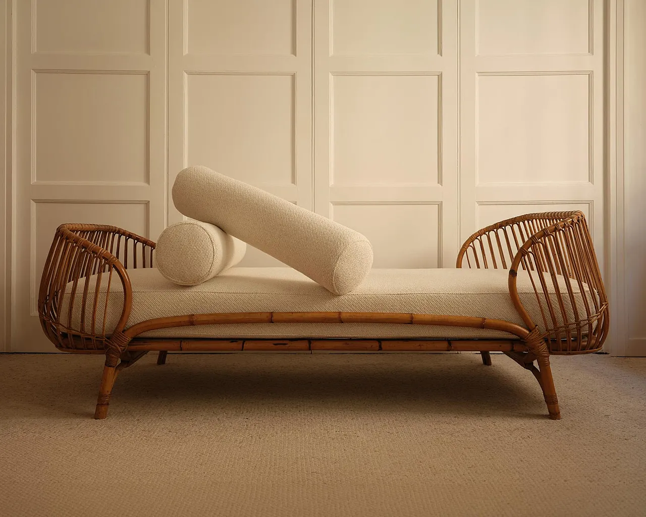 Daybed in bamboo and wicker, 1960s 10