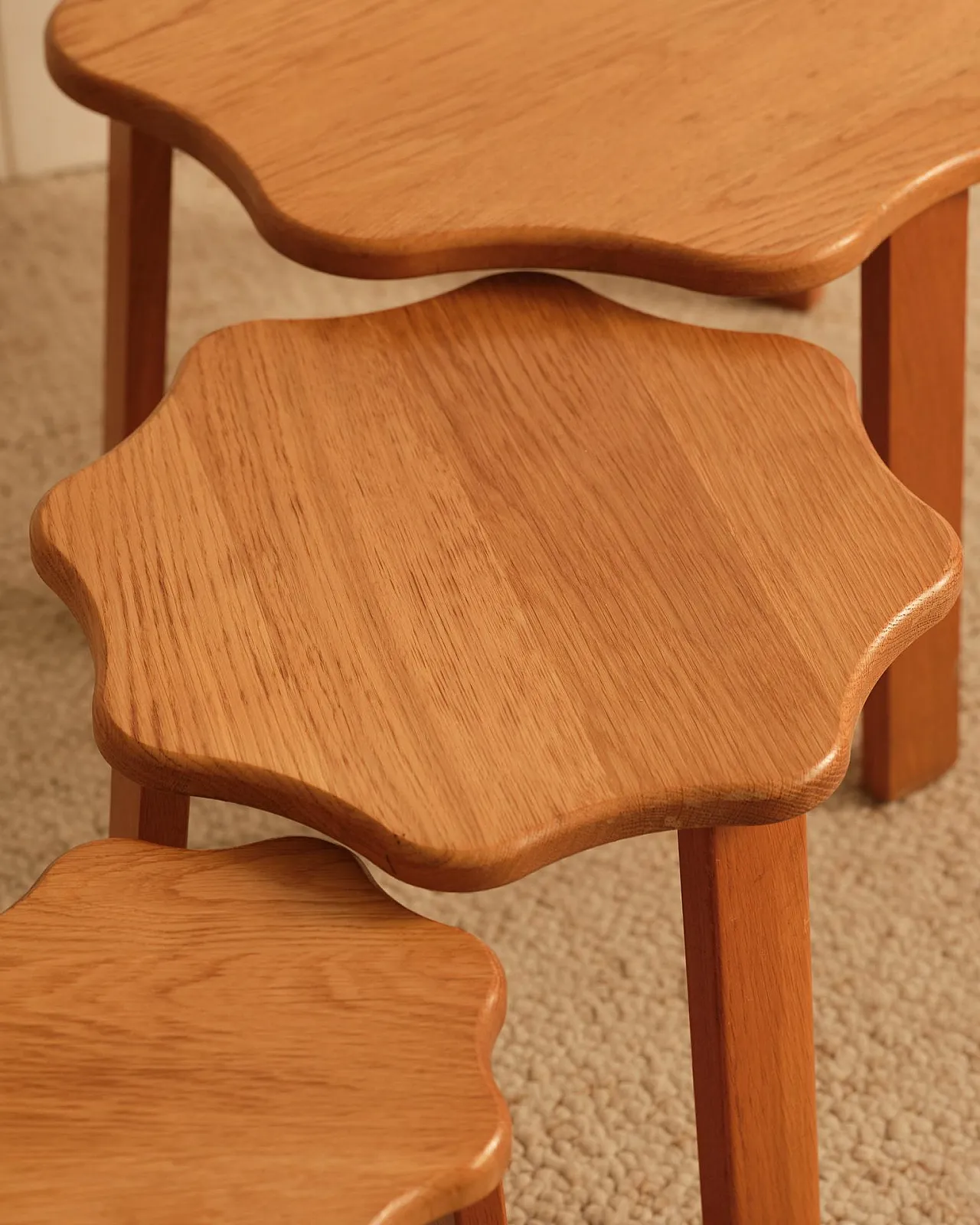 3 Wooden nesting tables, 20th century 8