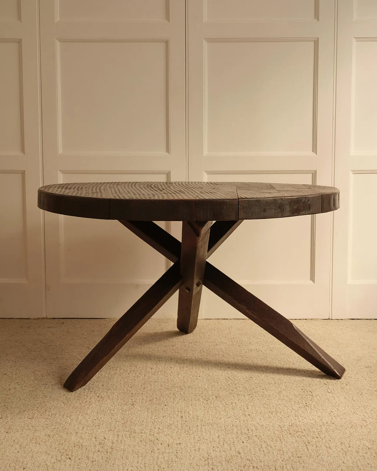 Wooden cricular table, 1950s 2