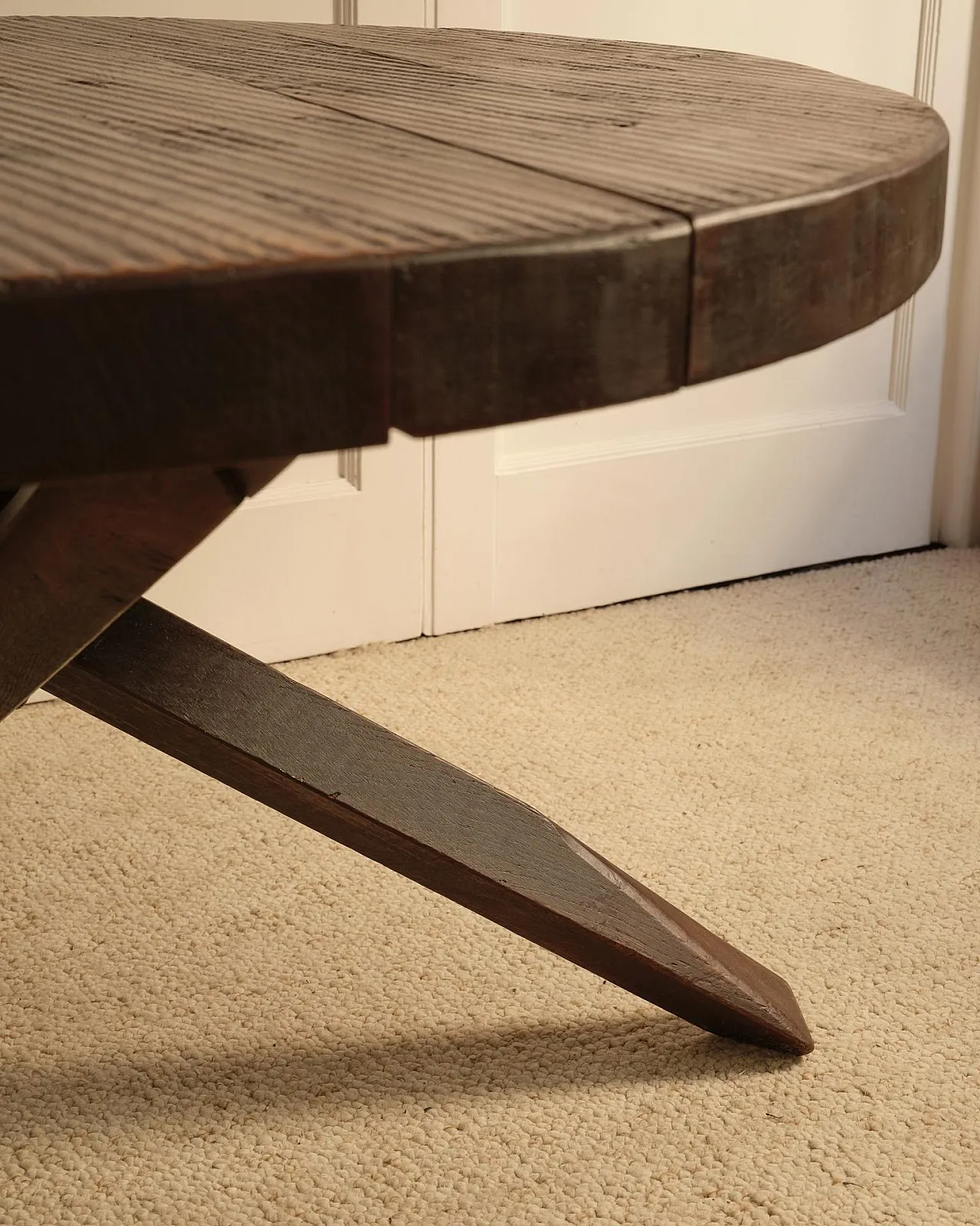 Wooden cricular table, 1950s 3