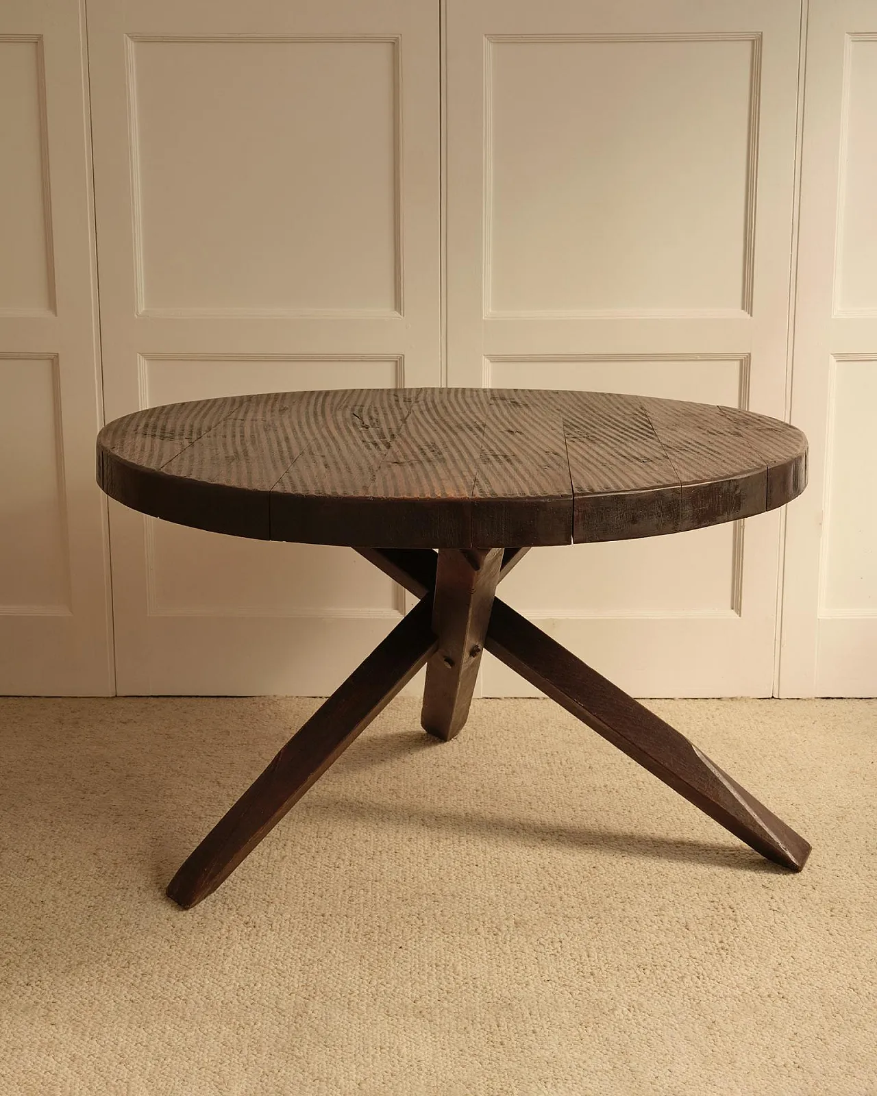 Wooden cricular table, 1950s 5