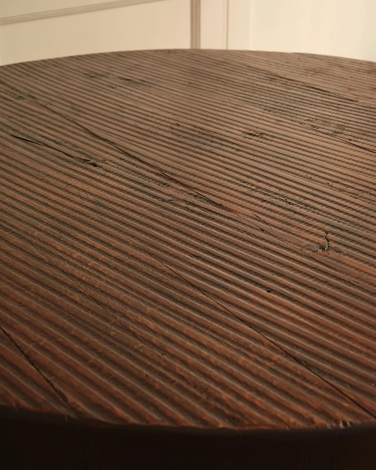 Wooden cricular table, 1950s 6
