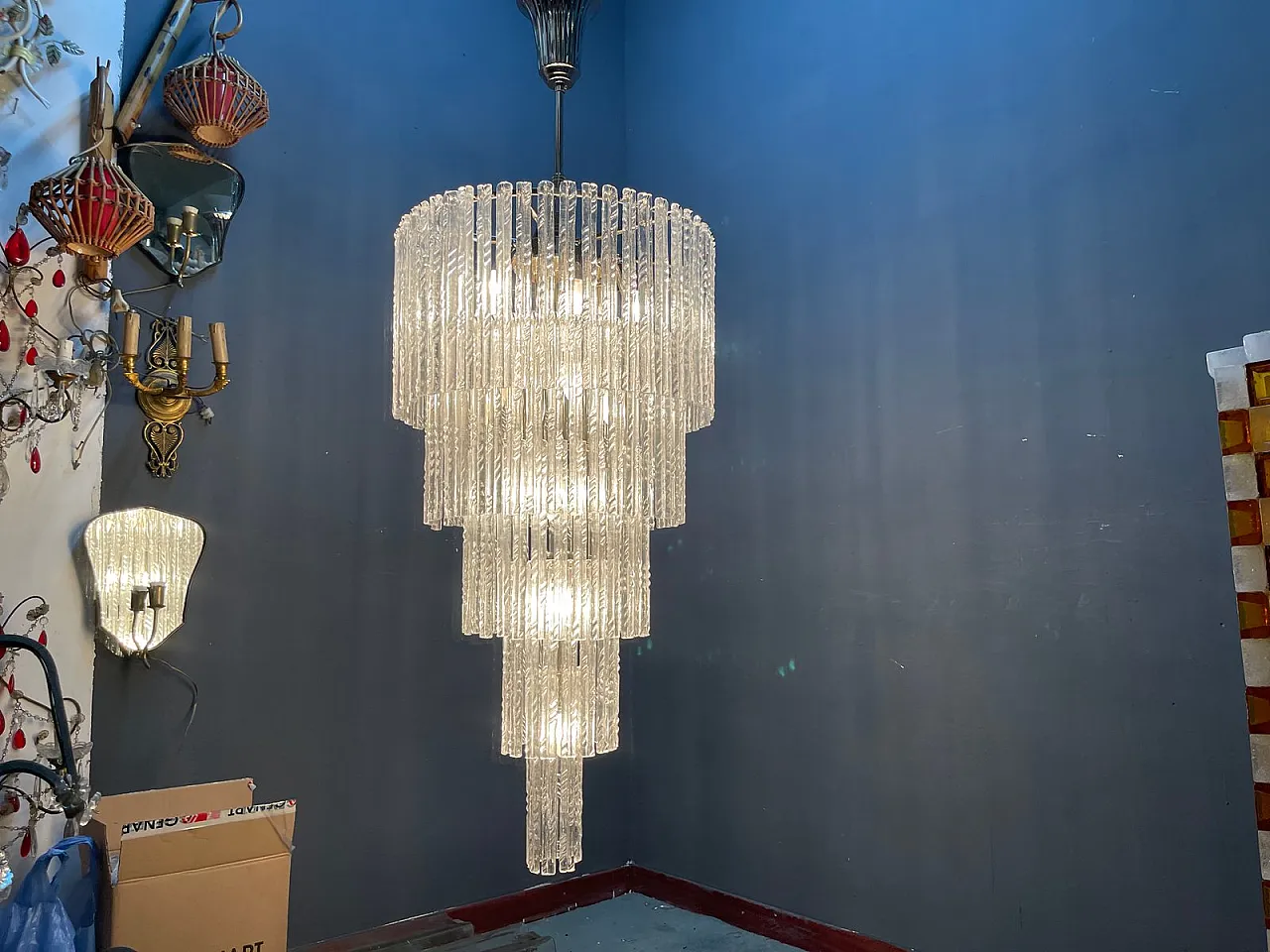 Large Murano glass chandelier, Italy, 1980s 4