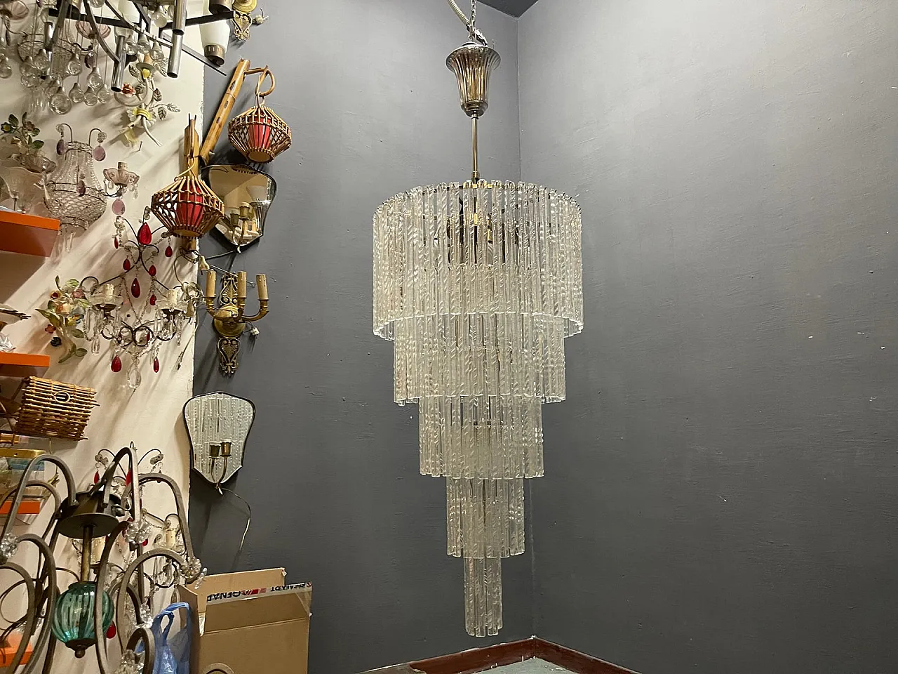 Large Murano glass chandelier, Italy, 1980s 8