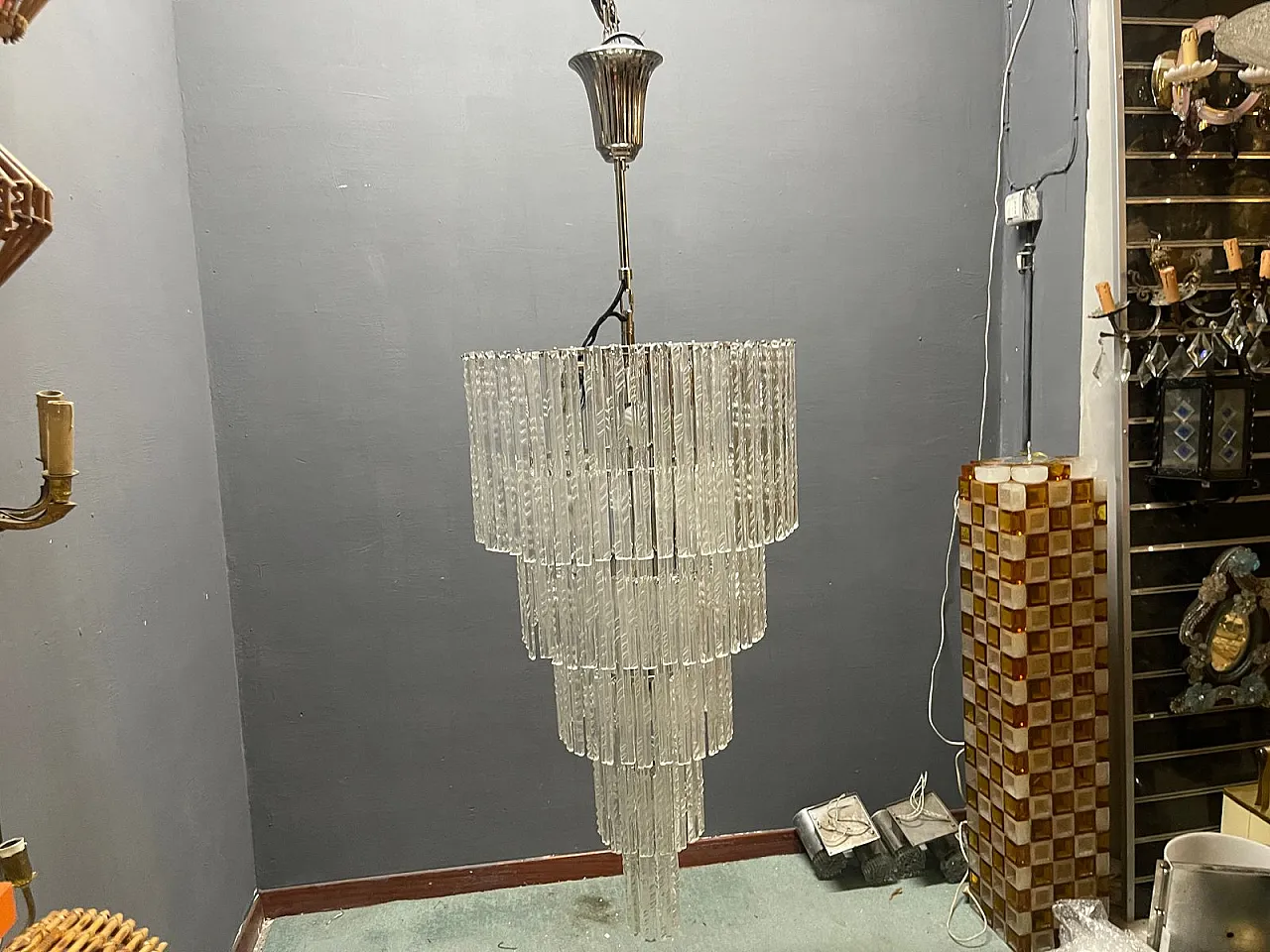 Large Murano glass chandelier, Italy, 1980s 11