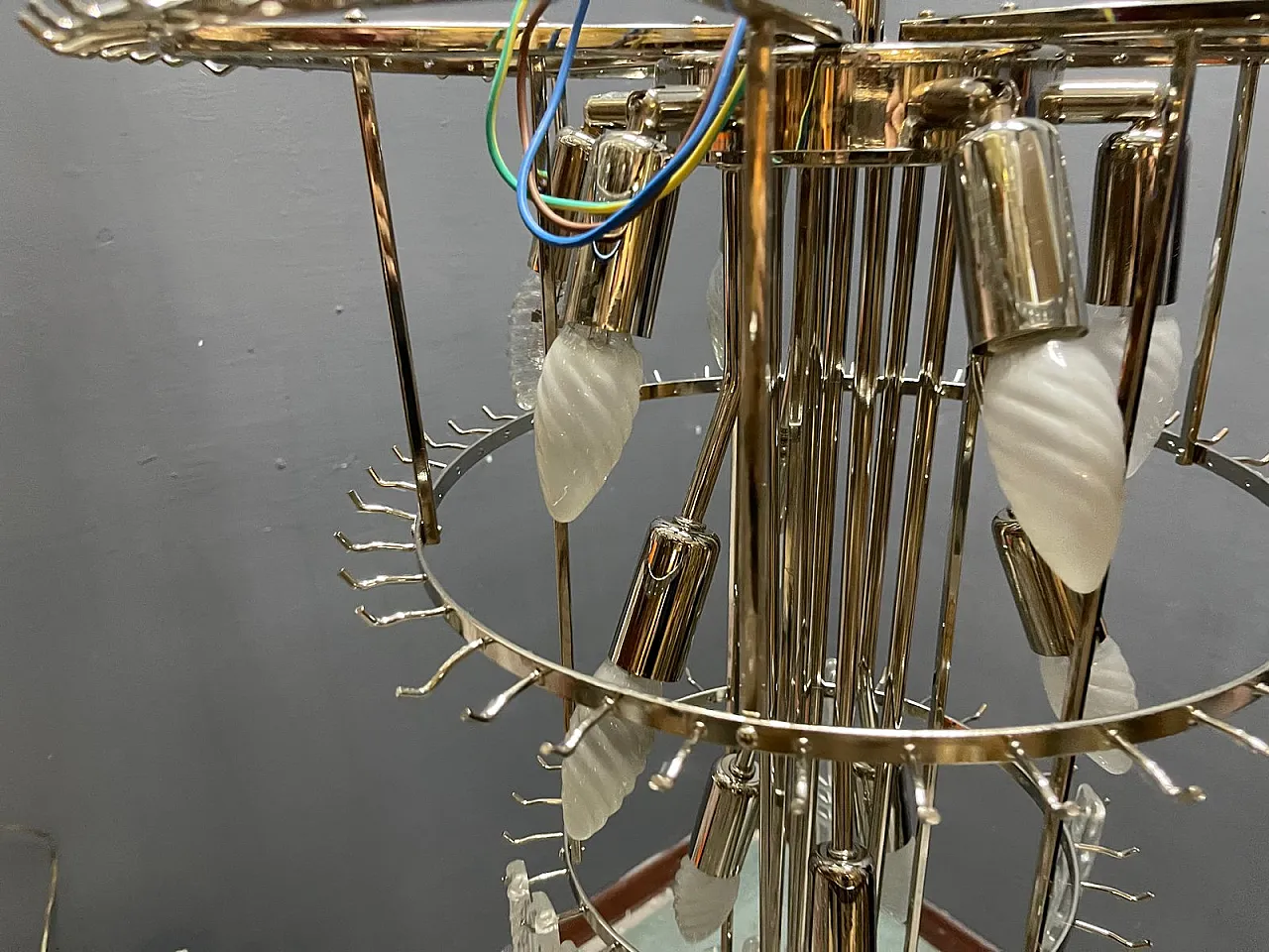 Large Murano glass chandelier, Italy, 1980s 13
