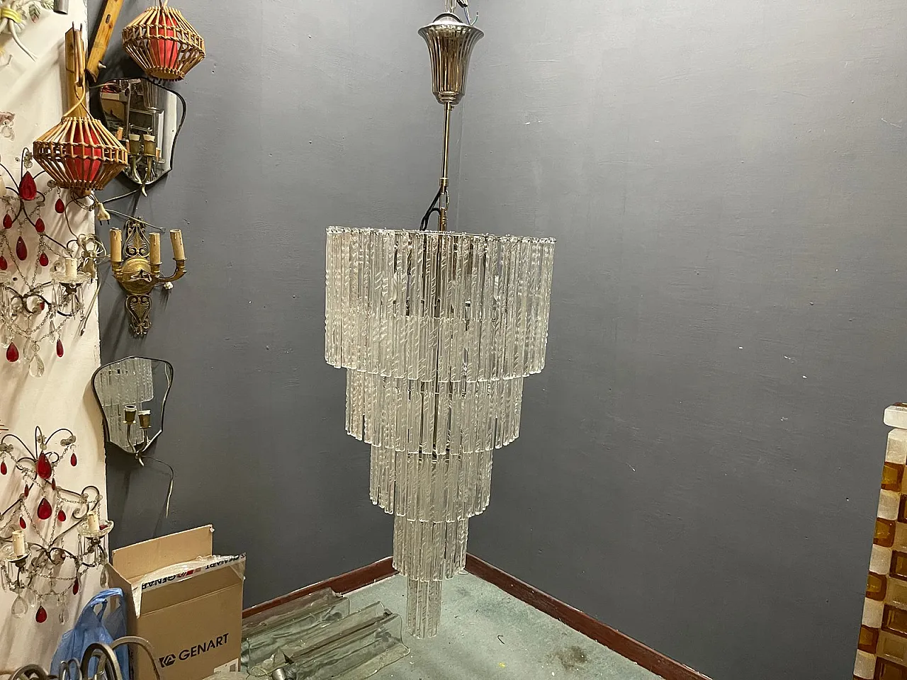 Large Murano glass chandelier, Italy, 1980s 18