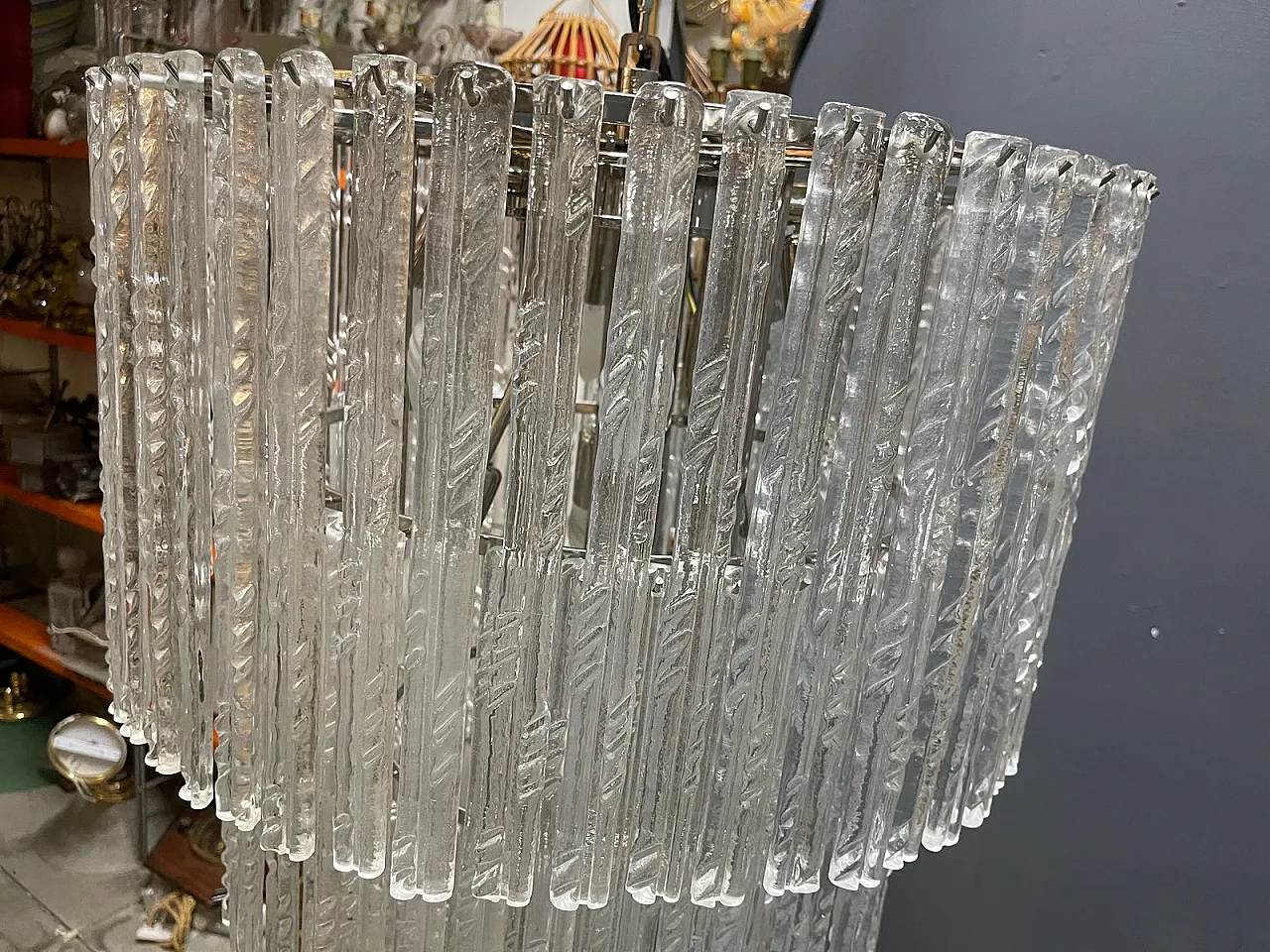 Large Murano glass chandelier, Italy, 1980s 21