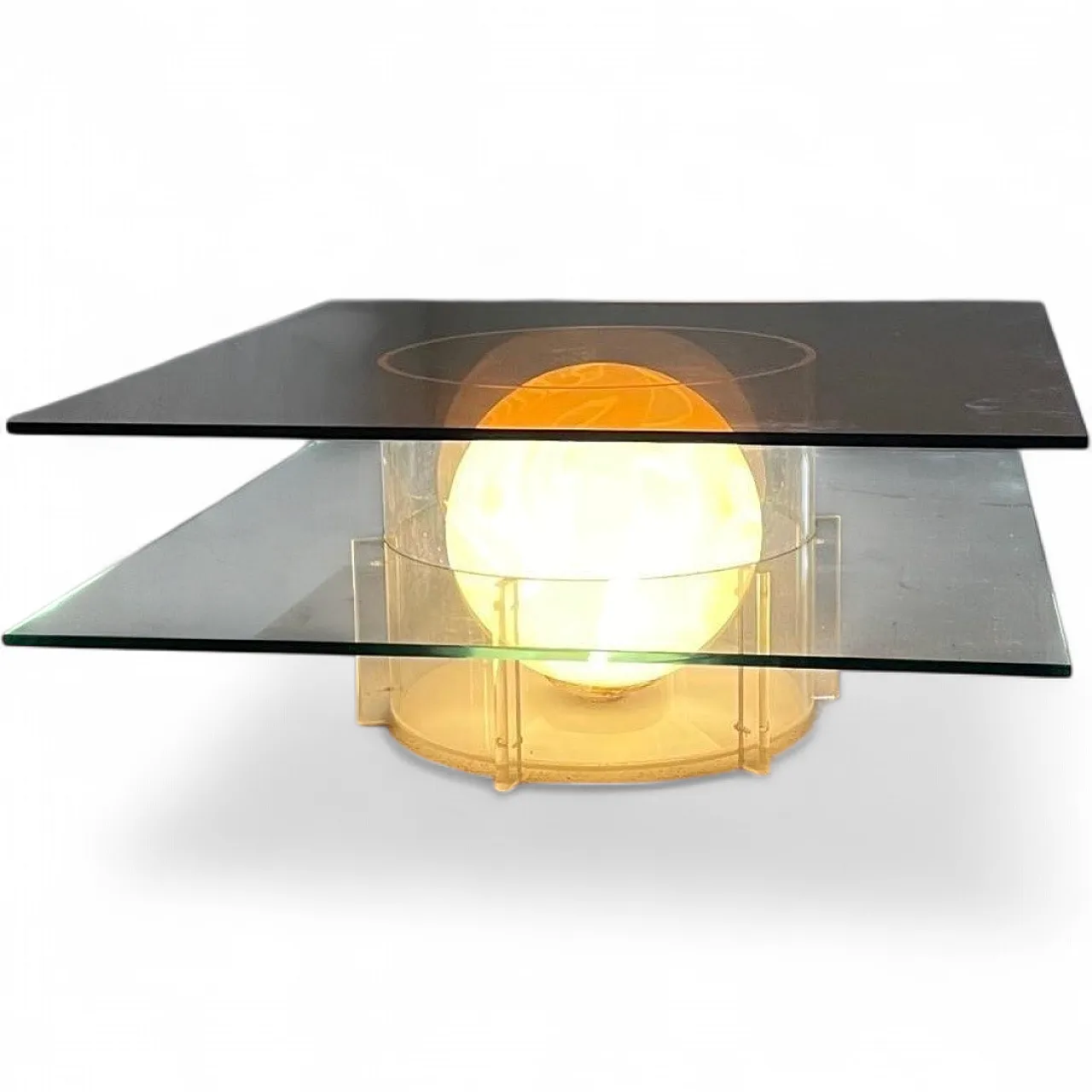 Illuminated coffee table in methacrylate and Murano glass, 1970s 5