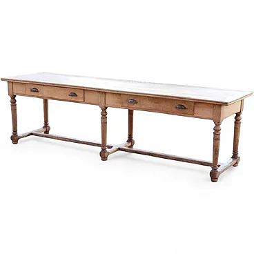 Large rustic oak table, early 1900s