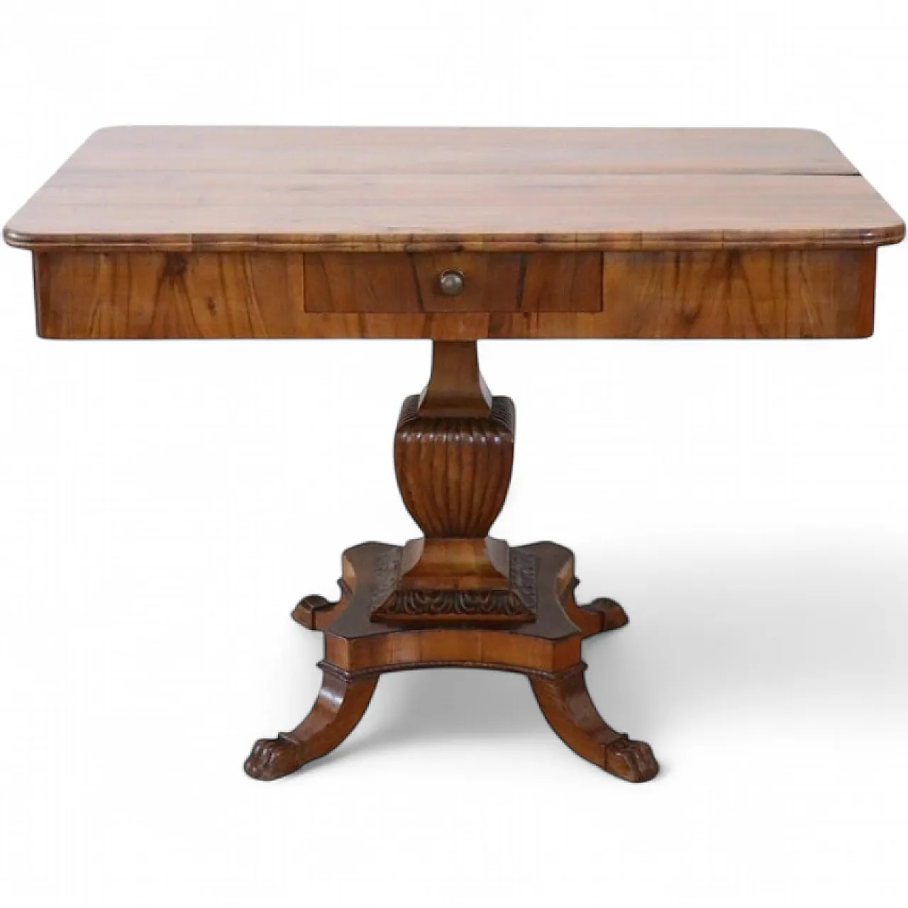 Walnut coffee table with one drawer, extendable, 19th century 17