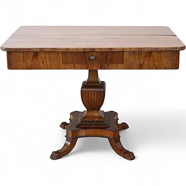 Walnut coffee table with one drawer, extendable, 19th century