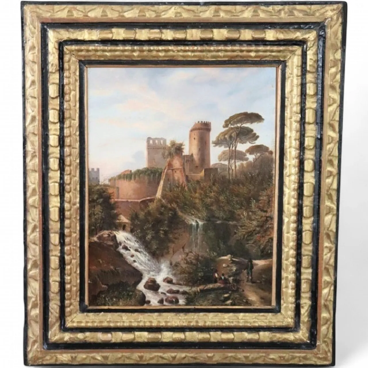 Landscape, oil painting on canvas, signed M.G., 18th century 19