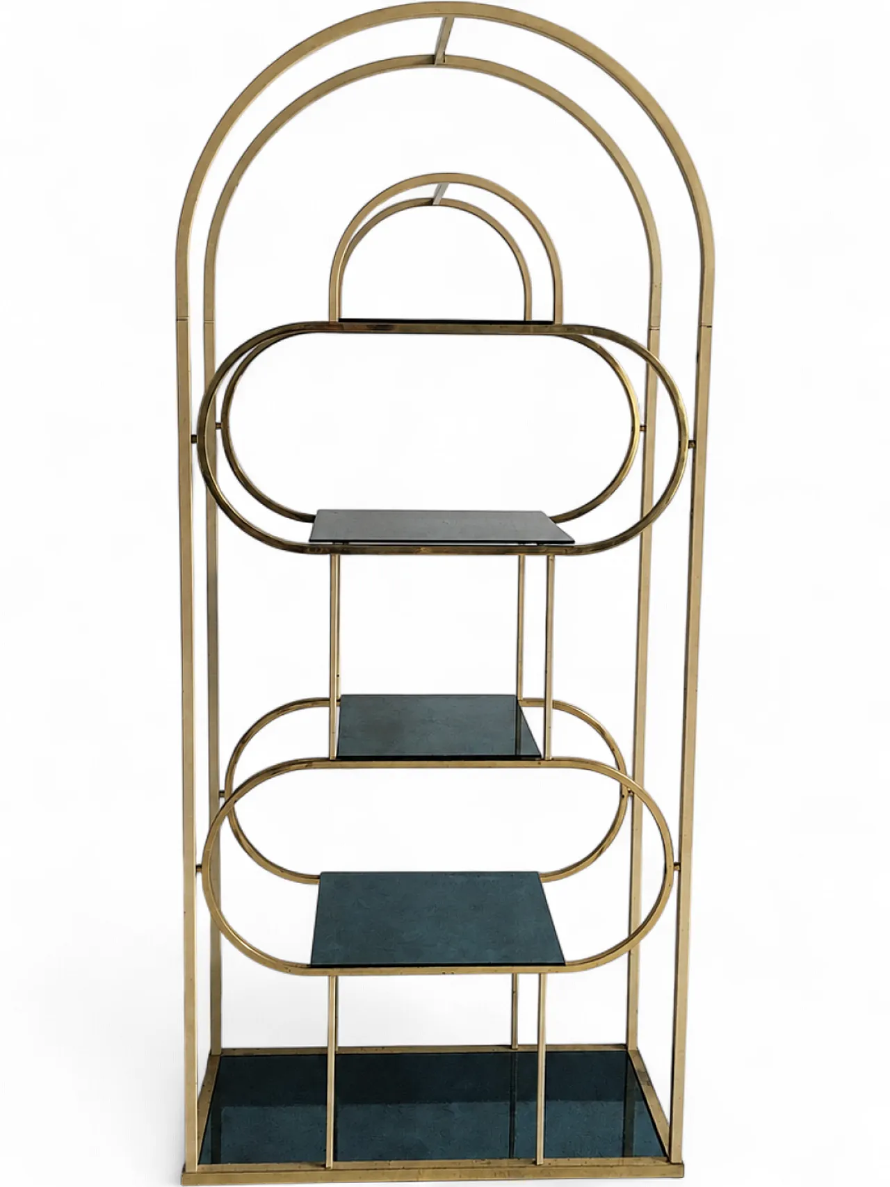 Brass and mirror display stand, 1970s 6