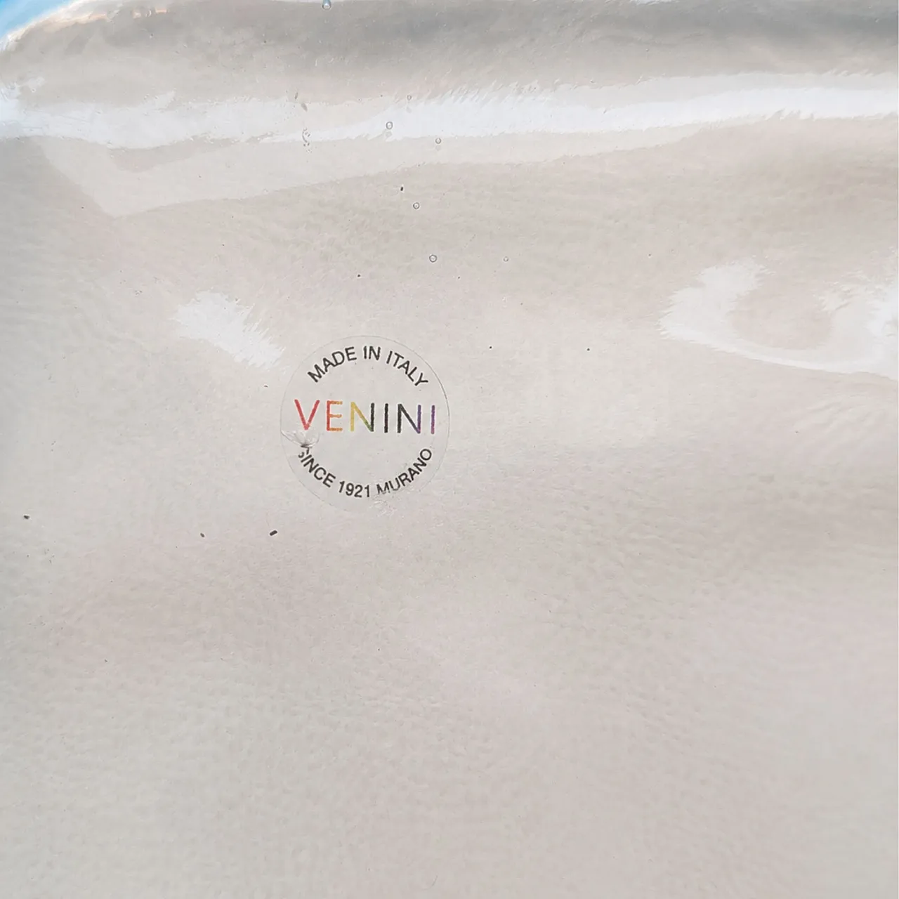 Svuotatasche centrotavola Venini in vetro di Murano blu, anni ’70 2