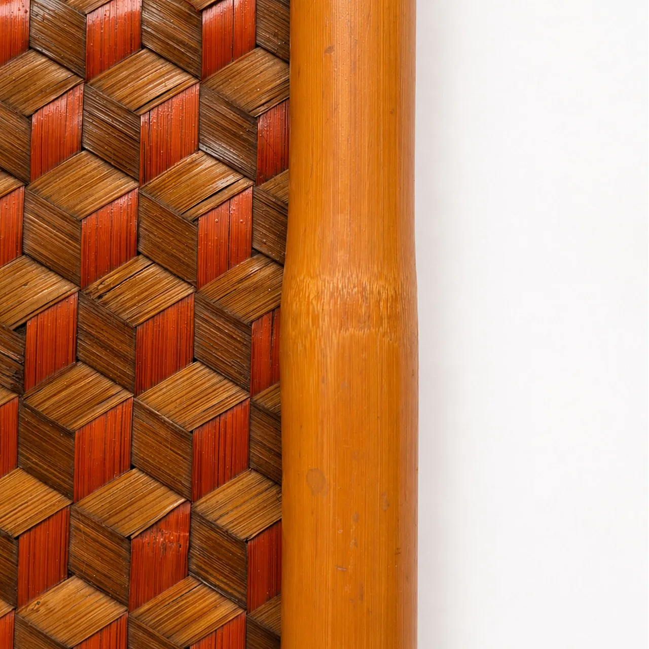 Vassoio in bamboo intrecciato Made in Shanghai, anni ’70 3