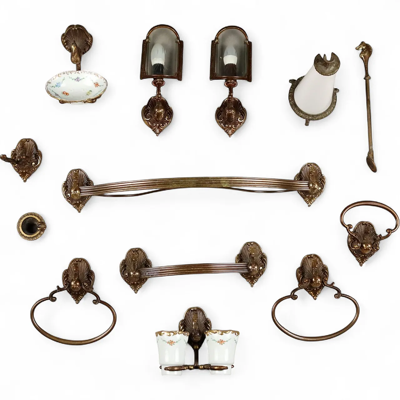 Equestrian themed bathroom accessory set, 20th century 11