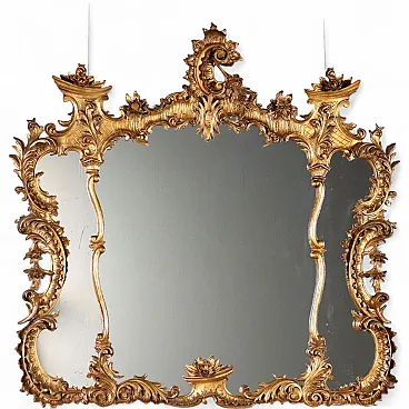 Mirror in carved and gilded wood, 20th century