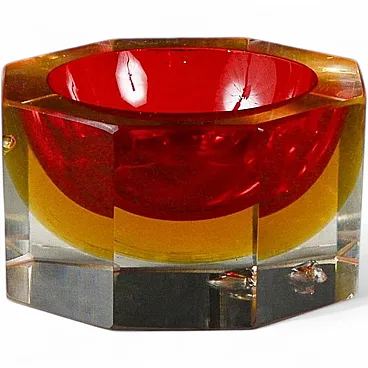 Glass ashtray in the style of Flavio Poli, mid-20th century