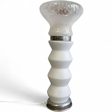 Murano and opal glass table lamp attributed to Mazzega, 1980s