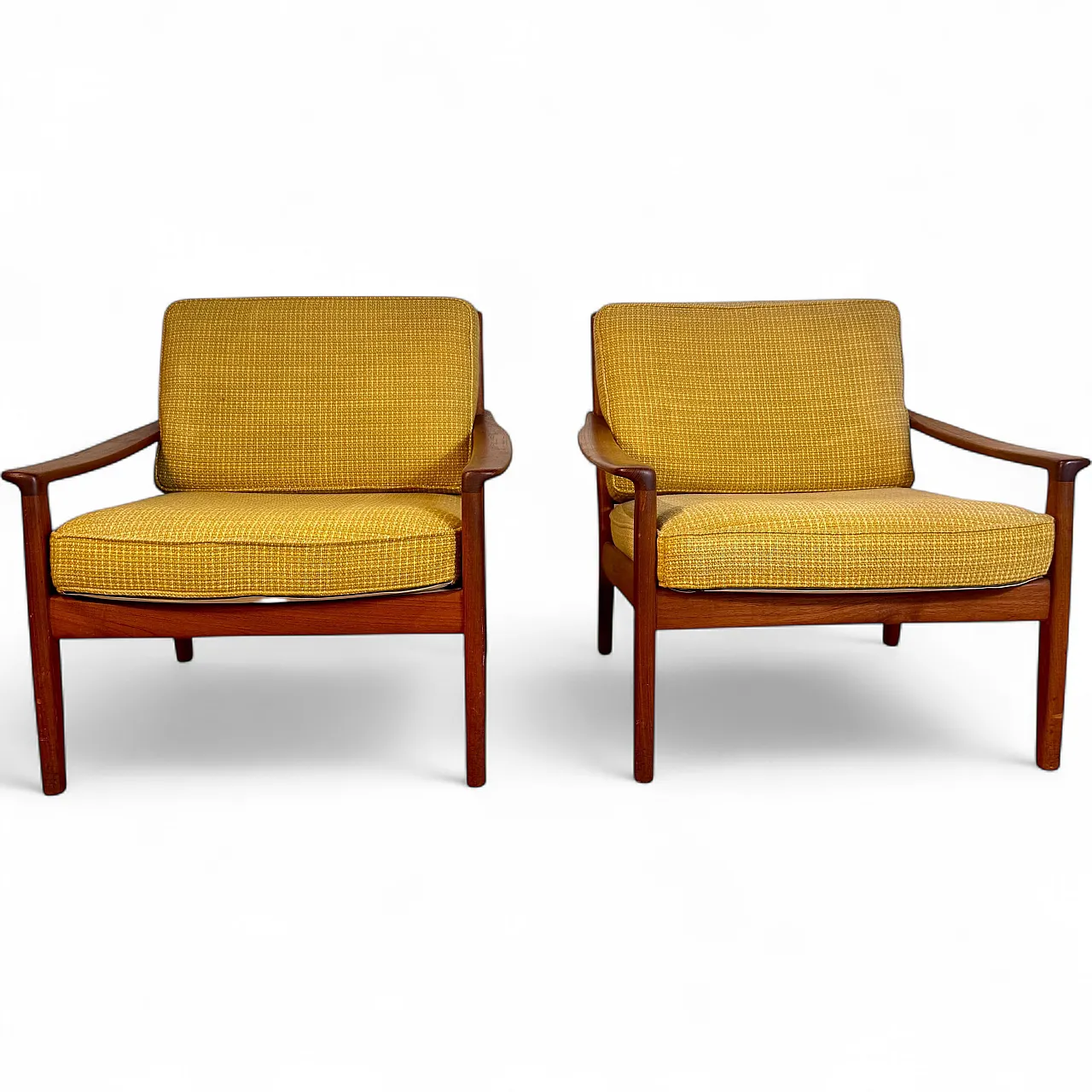 Coppia di poltrone danesi in teak Scandinavian Modern, anni ’60 7