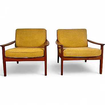 Coppia di poltrone danesi in teak Scandinavian Modern, anni ’60