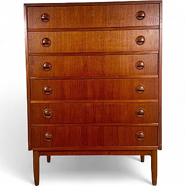 Danish Scandinavian Modern teak chest of drawers, 1960s