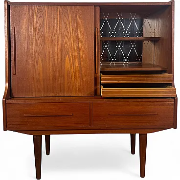 Danish Scandinavian Modern teak bar cabinet, 1960s