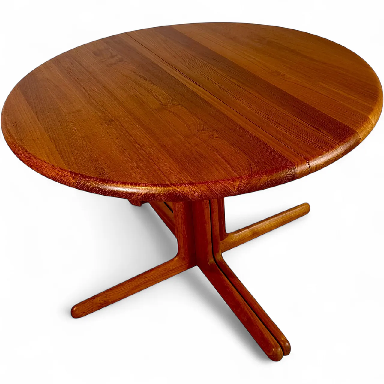Round extendable dining table in Danish teak, 1960s 11