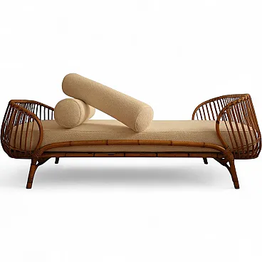 Daybed in bamboo and wicker, 1960s