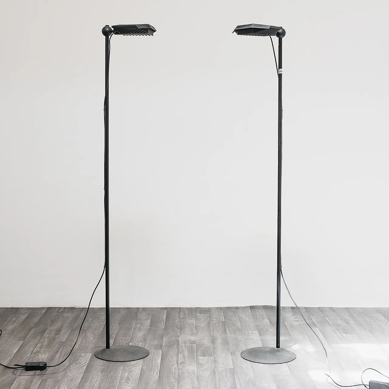 Pair of floor lamps by Ettore Sottsass for Olivetti Synthesis, 80s 5