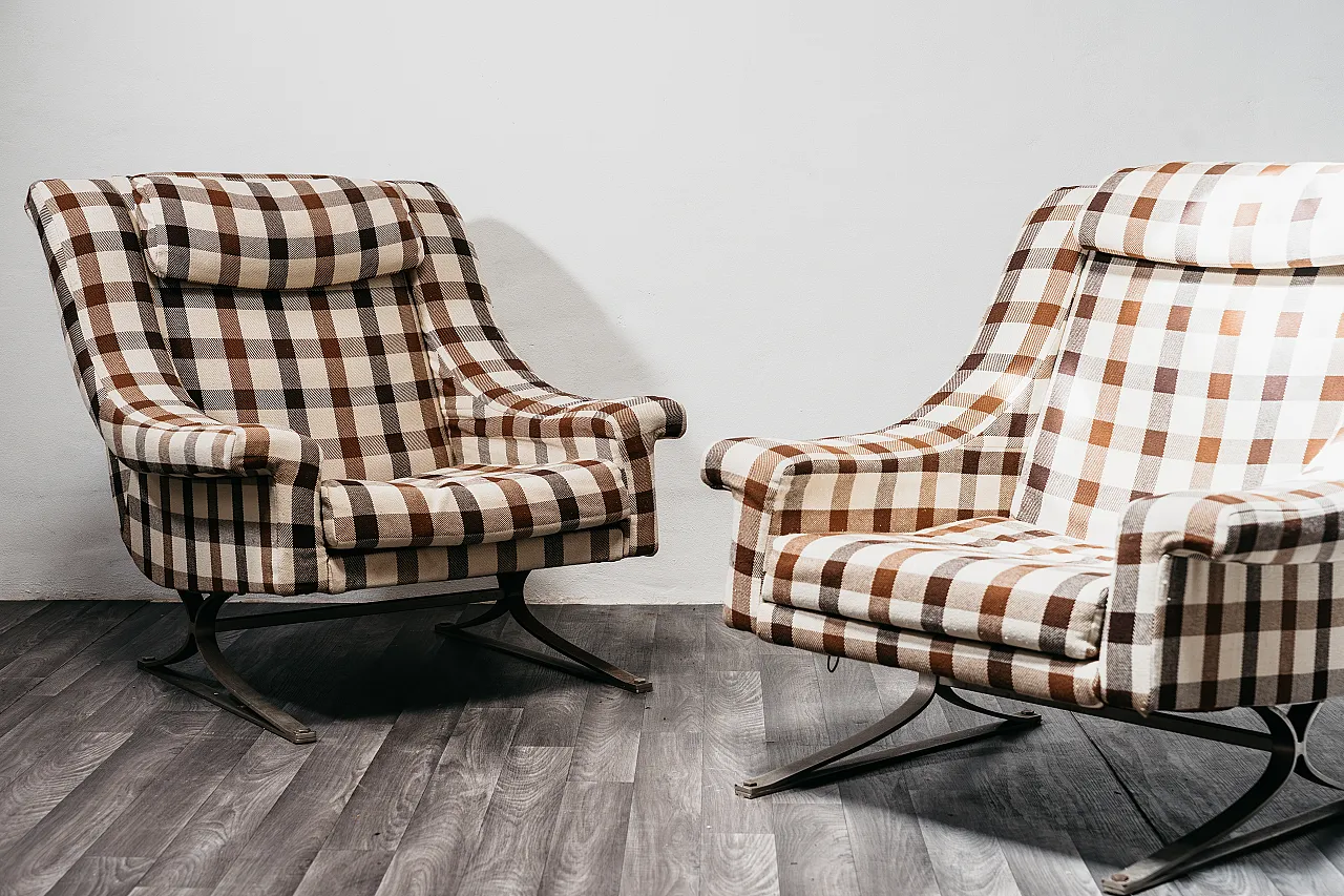 Pair of armchairs Mod. Gran Premio by Maurice Calka for Arflex, 1960 3