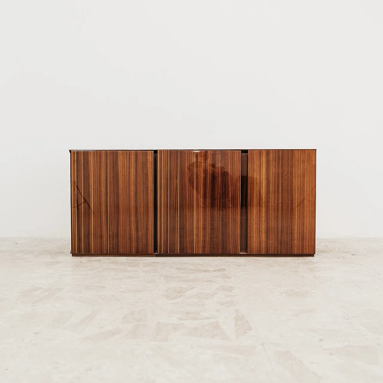 Zebrawood Lacquered Rosewood Sideboard, 70s 3