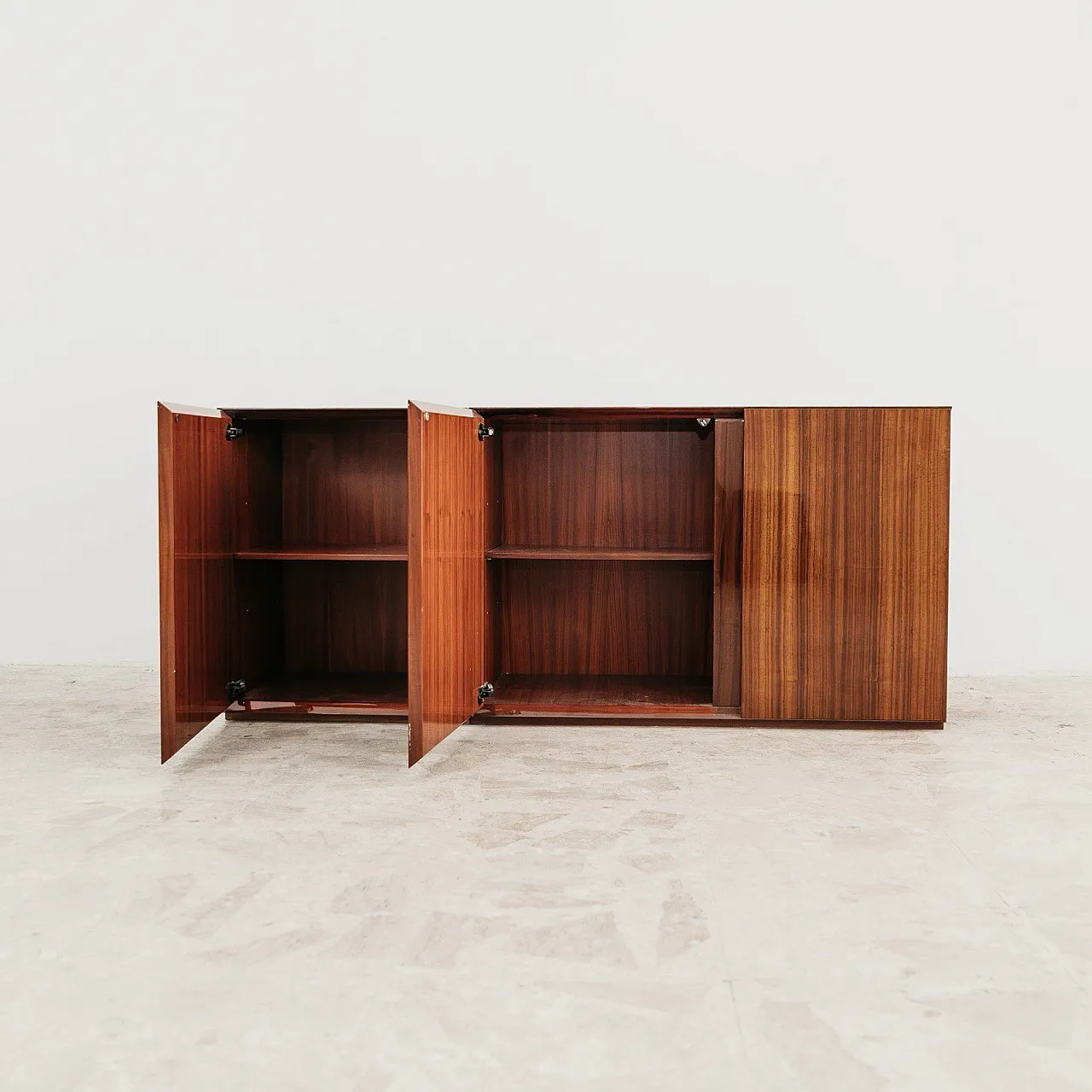 Zebrawood Lacquered Rosewood Sideboard, 70s 4