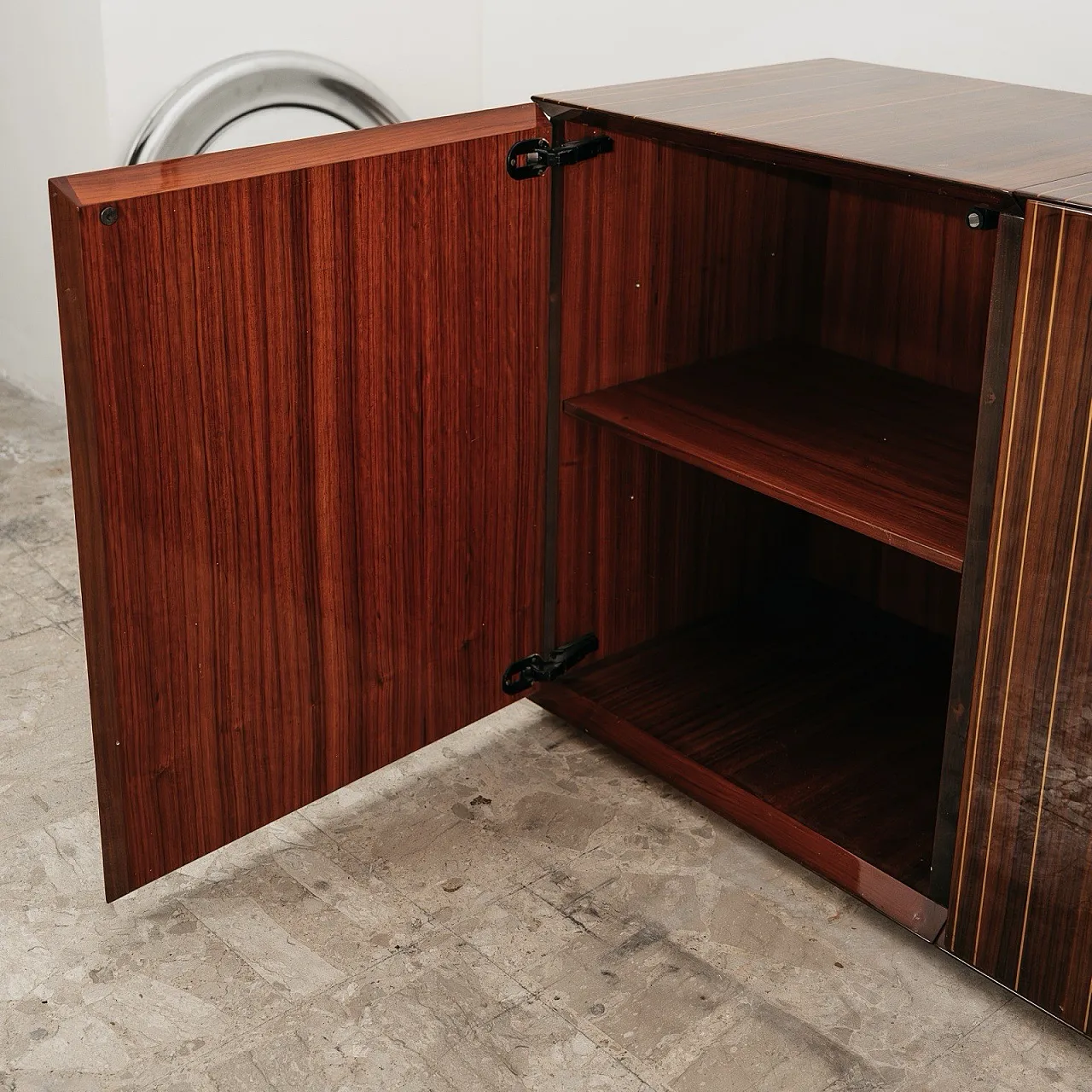 Zebrawood Lacquered Rosewood Sideboard, 70s 5