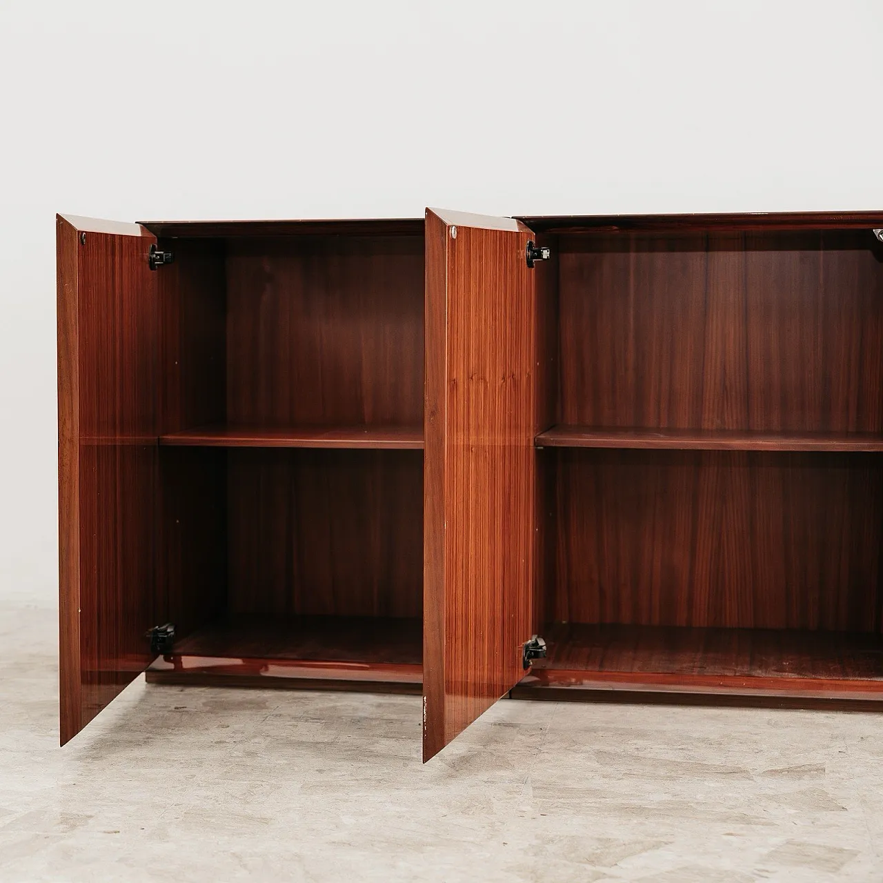 Zebrawood Lacquered Rosewood Sideboard, 70s 9