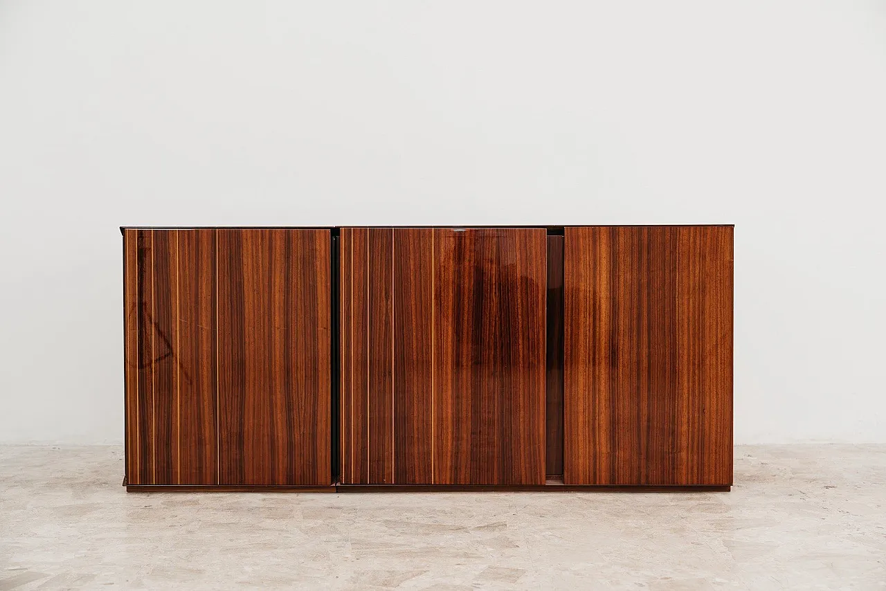 Zebrawood Lacquered Rosewood Sideboard, 70s 12