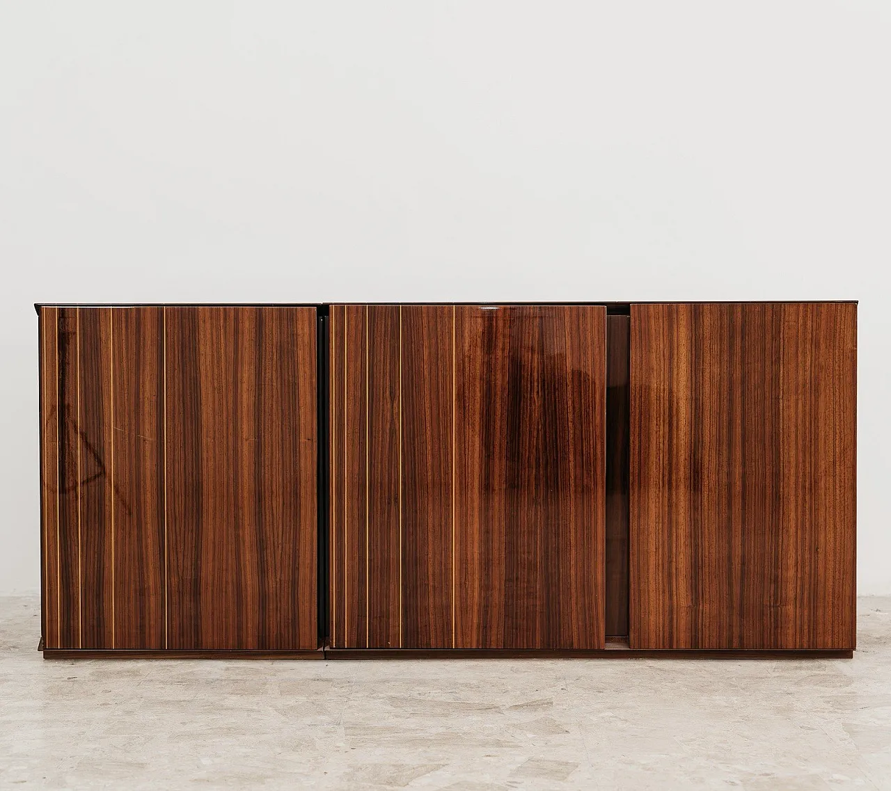 Zebrawood Lacquered Rosewood Sideboard, 70s 14
